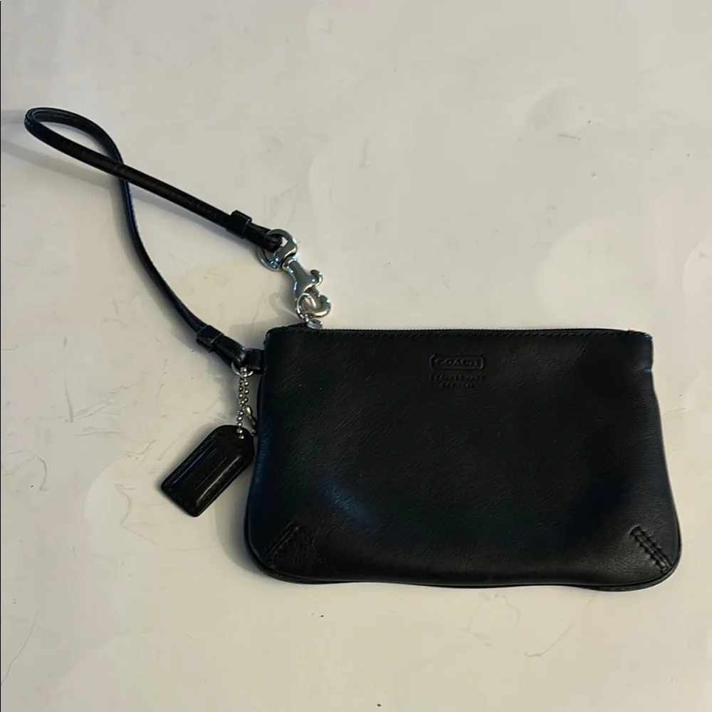 Coach Black All Leather Wristlet